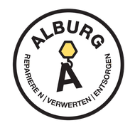 A logo for alburg repaireren verwerten entsorgen