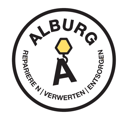 A logo for alburg repaireren verwerten entsorgen