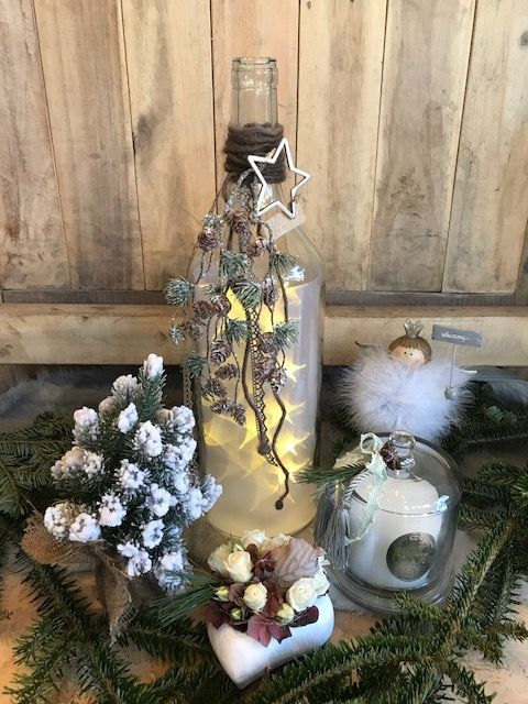 Stylefleurs_proposte_Natale_Bottiglia con luci