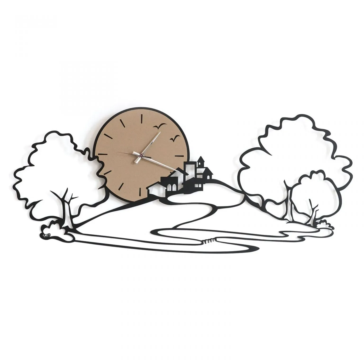 HORLOGE MÉTAL PAYSAGE NOIR - AM/2675C71