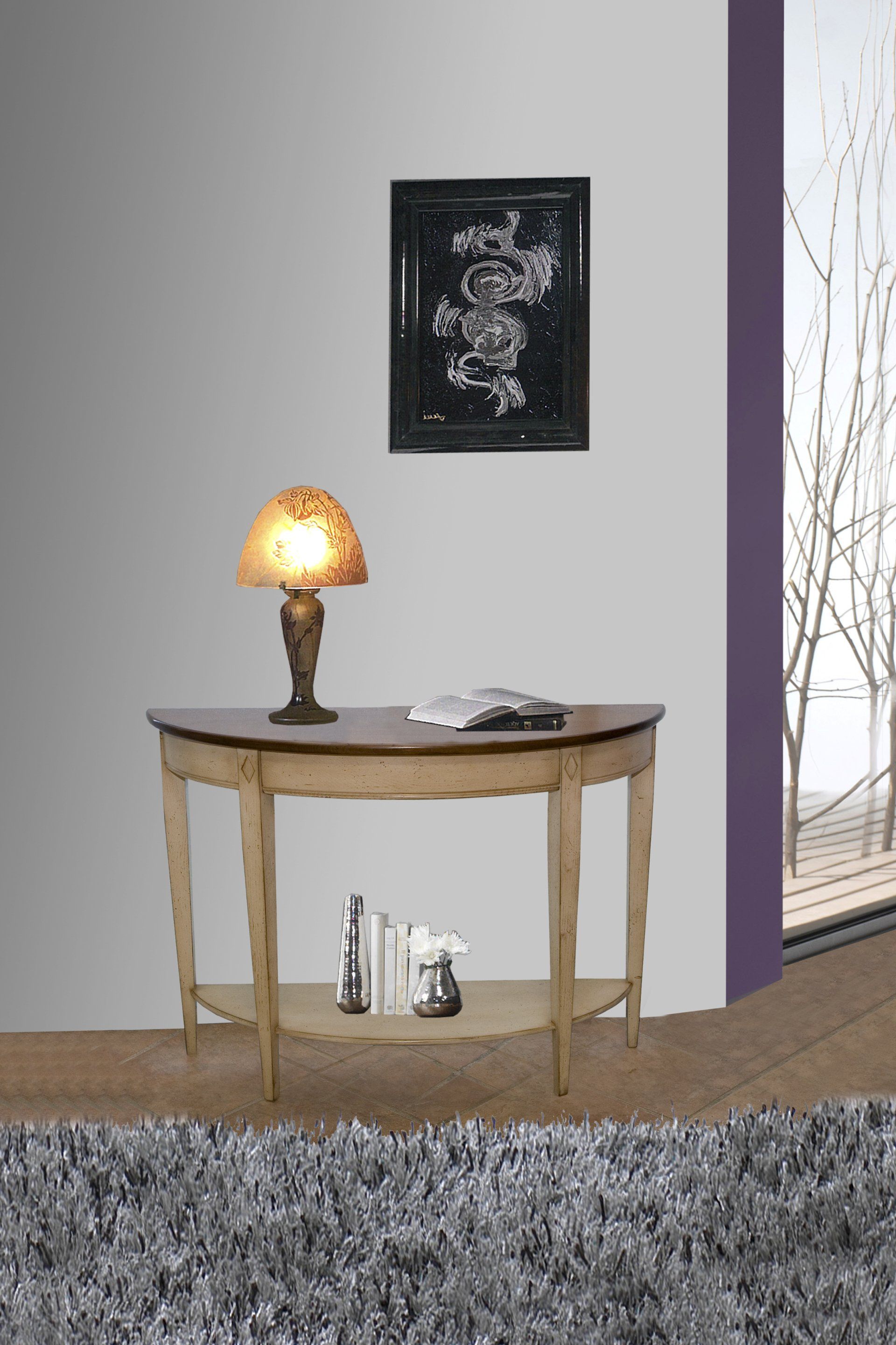 console 1/2 lune 1 tiroir