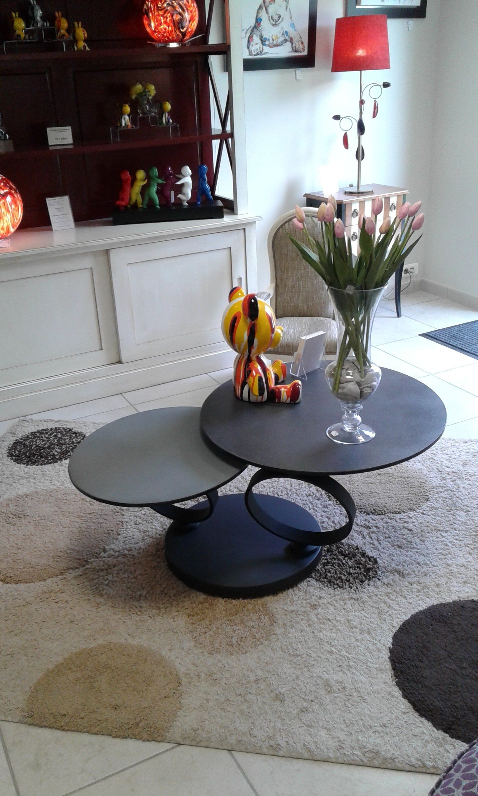 table basse 2 plateaux pivotant