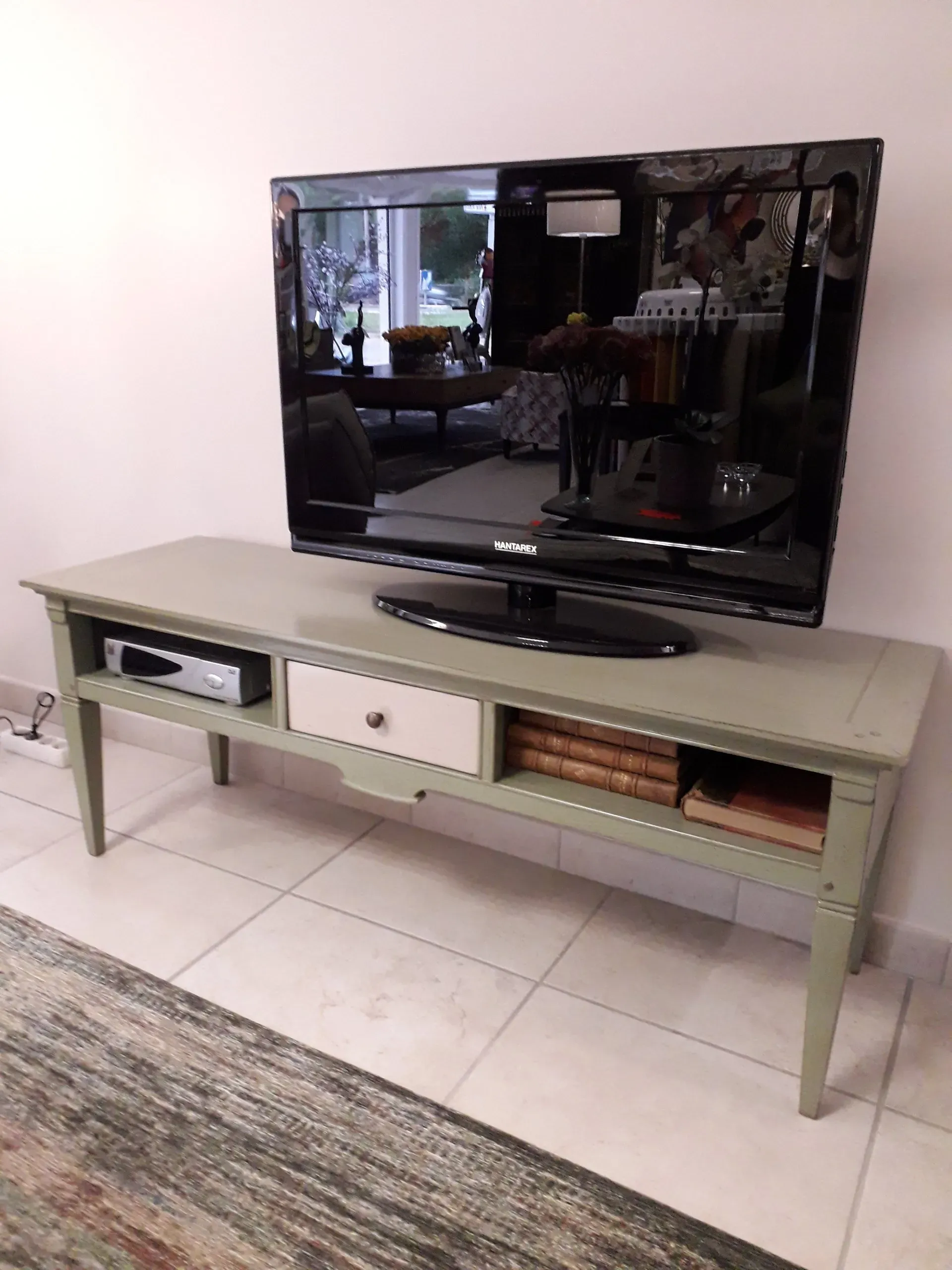 CONSOLE TÉLÉ 1 TIROIR 2 NICHES - L 130 X H. 45 X P. 40 - R116 TV - AUTRES DIMENSIONS POSSIBLES ET COLORIS AU CHOIX