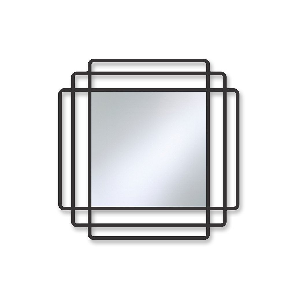 MIROIR CARRÉ CONTOUR NOIR  92 X 92 