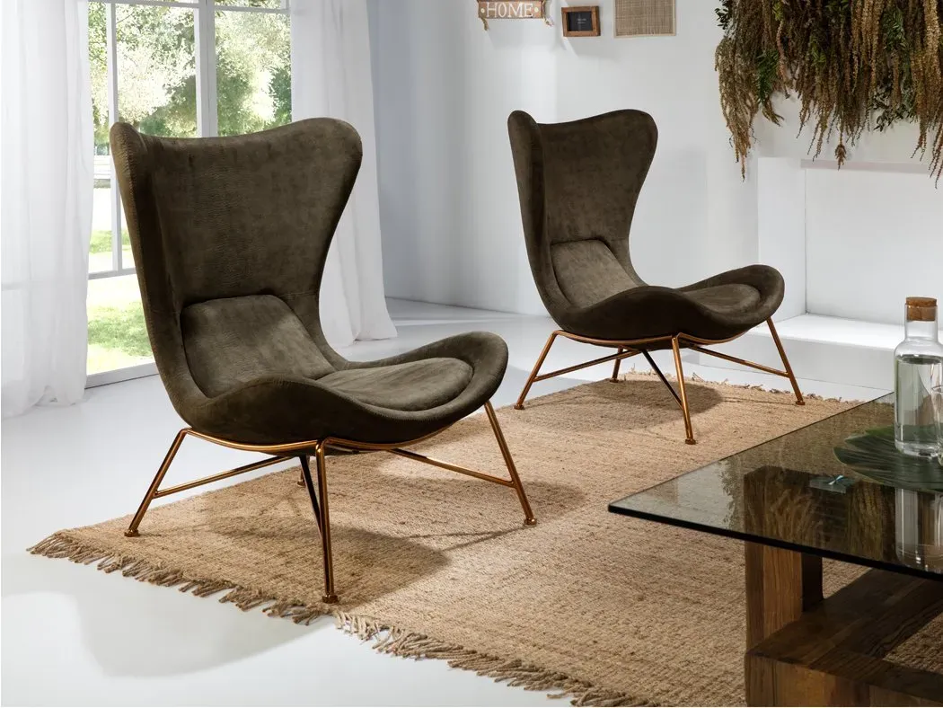 FAUTEUIL ANDREWS TISSU VERT FONCÉ