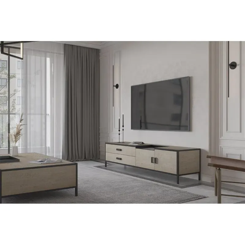 AMBIANCE COIN TÉLÉ BERLIN MÉTAL ET BOIS