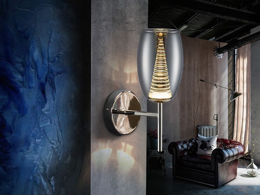 APPLIQUE LED VERRE ET CHROME  SC584659