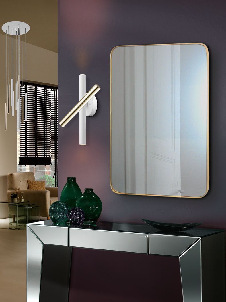 APPLIQUE 3 LUMIERES LED AVEC LISEUSE CHROME ET BLANC SC373869