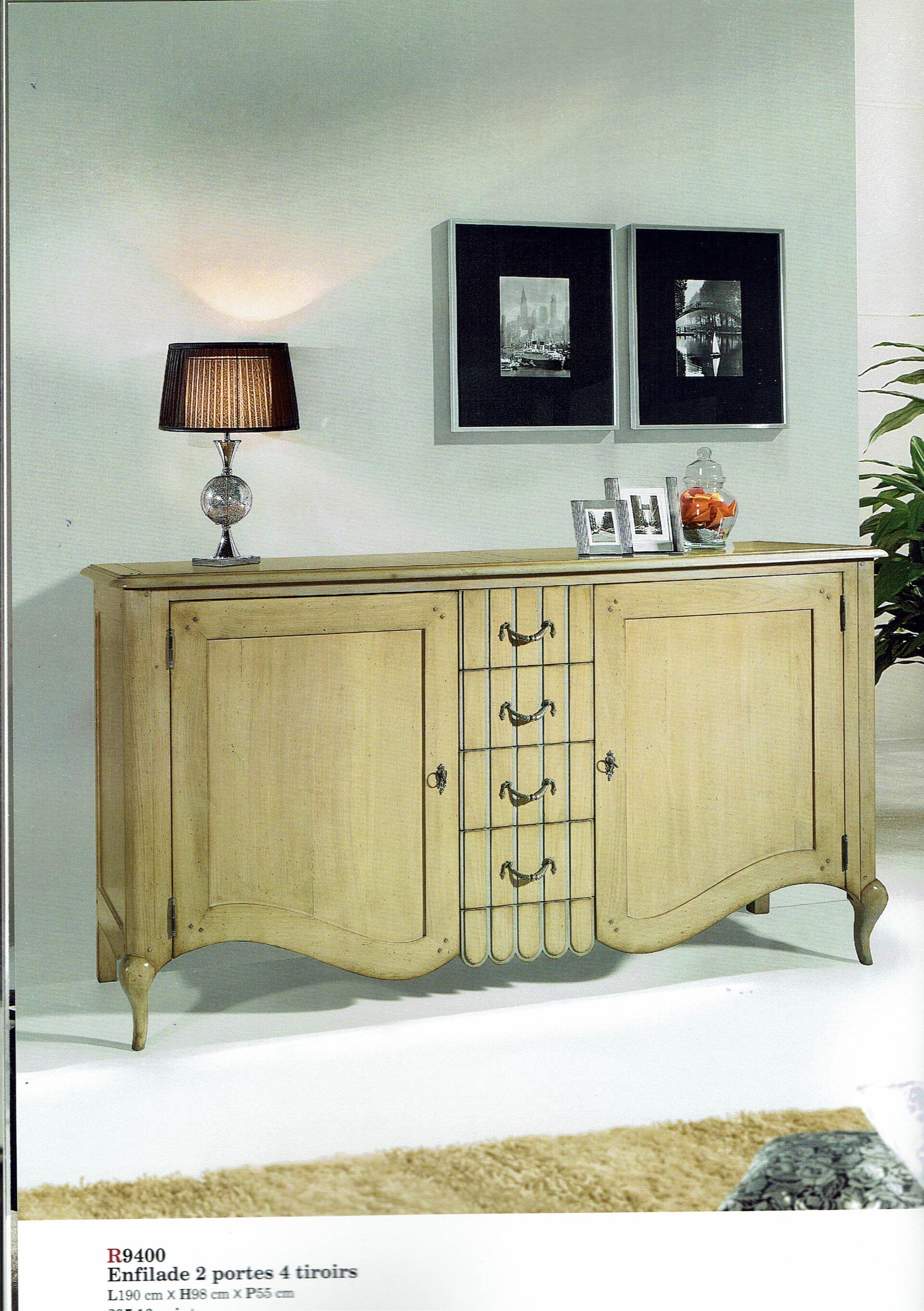 BUFFET BAS ELEGANCE 2 PORTES 4 TIROIRS