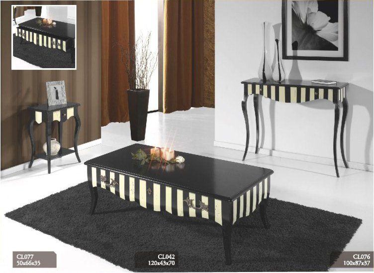 table basse 6 tiroirs 2 porte verres 