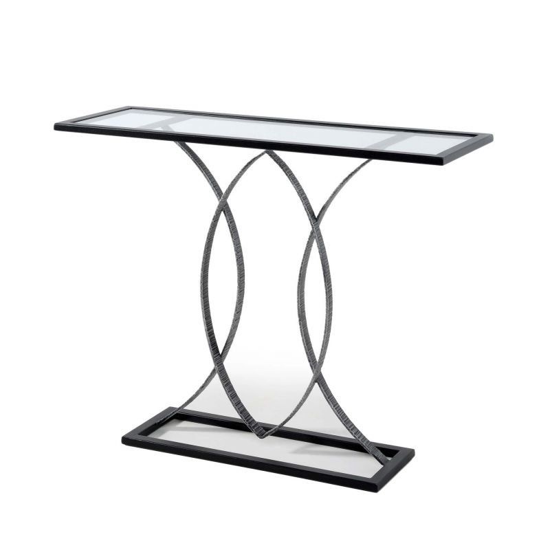 CONSOLE CIRCUS PLATEAU VERRE STRUCTURE METAL ANTHRACITE