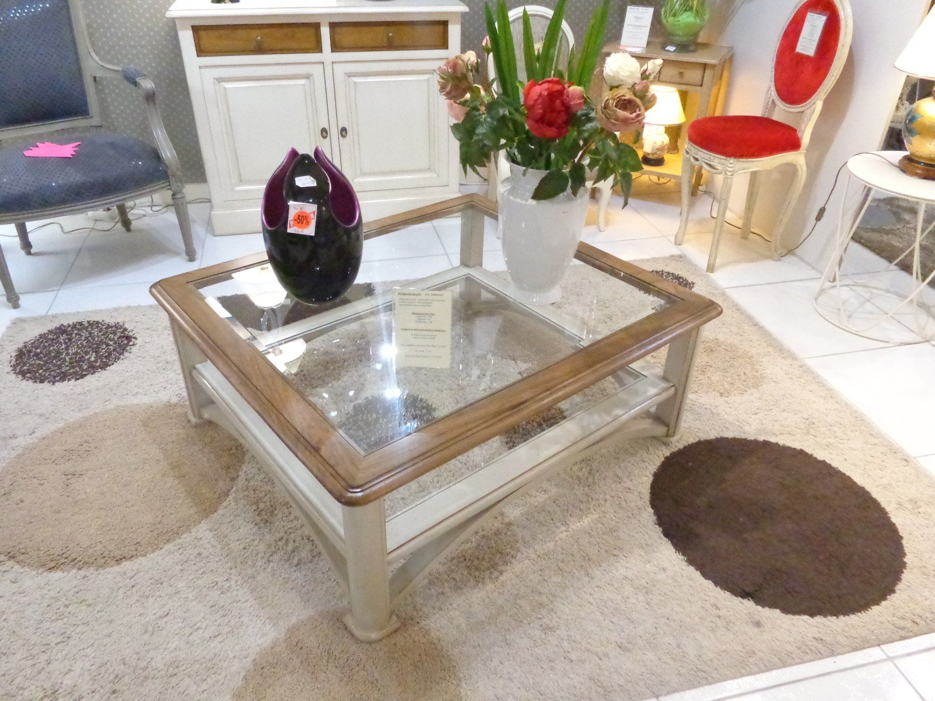 table basse 2 tiroirs 