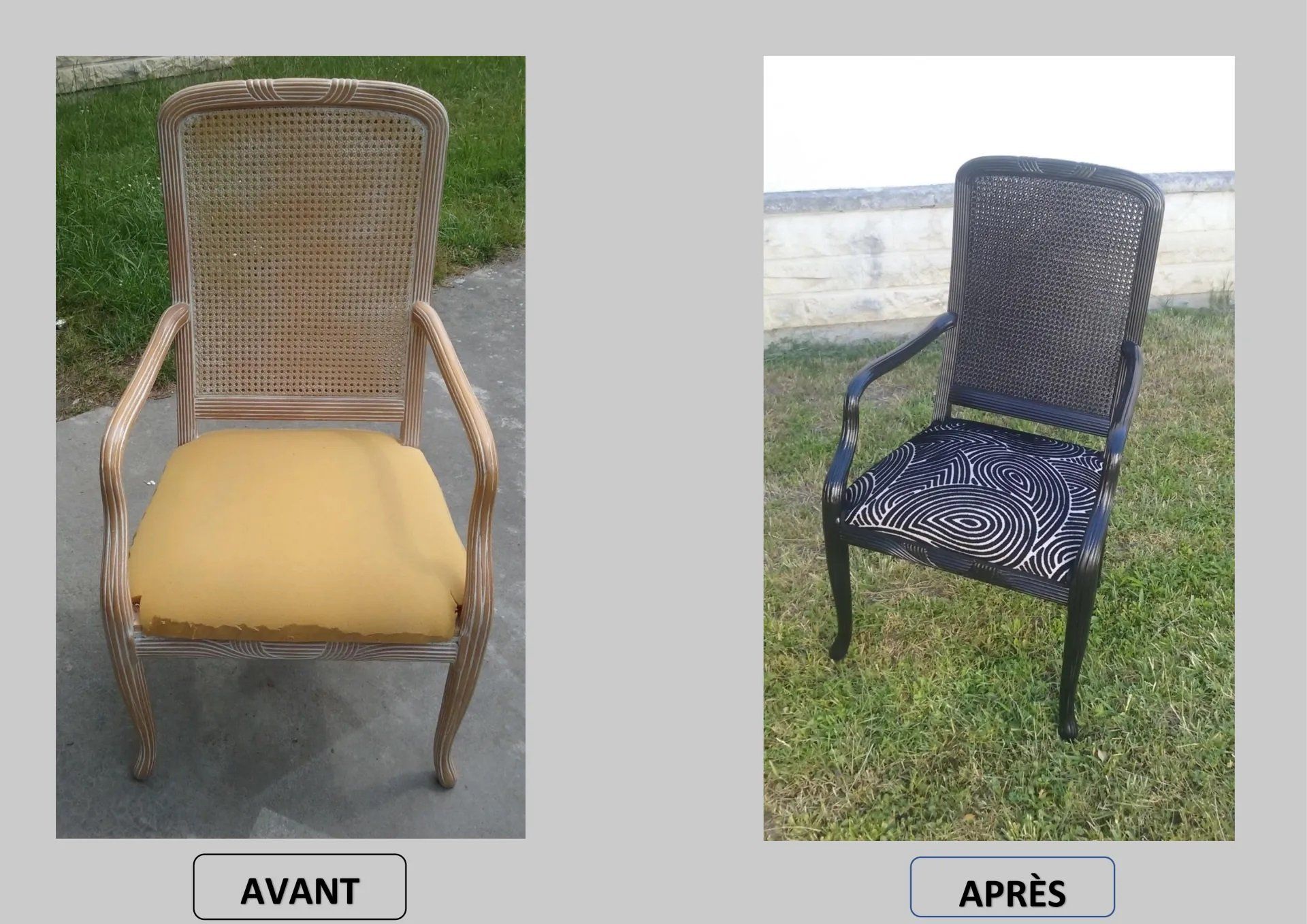 RELOOKING FAUTEUIL DOSSIER CANNÉ