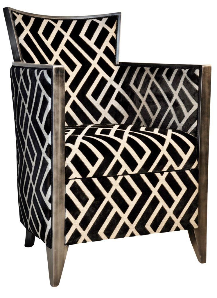 fauteuil nathan tissu losange noir