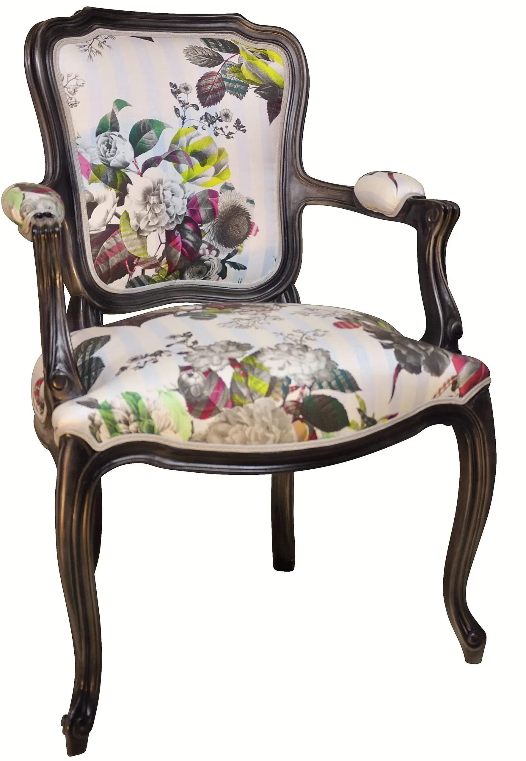 FAUTEUIL EDOUARD TISSU CHRISTIAN LACROIX - TISSU ET COULEUR BOISERIE AU CHOIX