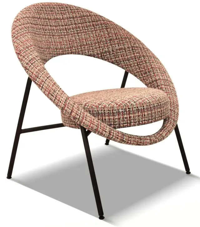 FAUTEUIL SATURN PIÈTEMENT MÉTAL - TISSU AU CHOIX