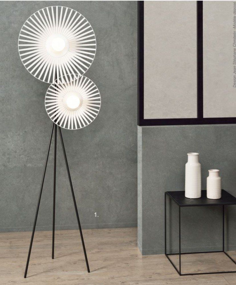 LAMPADAIRE MARIUS RUBANS BLANCS 2 LUMIERES