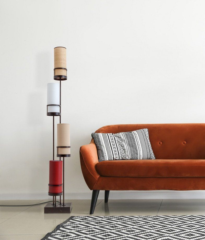 LAMPADAIRE SIXTY 4 LUMIÈRES PIED METAL NOIR