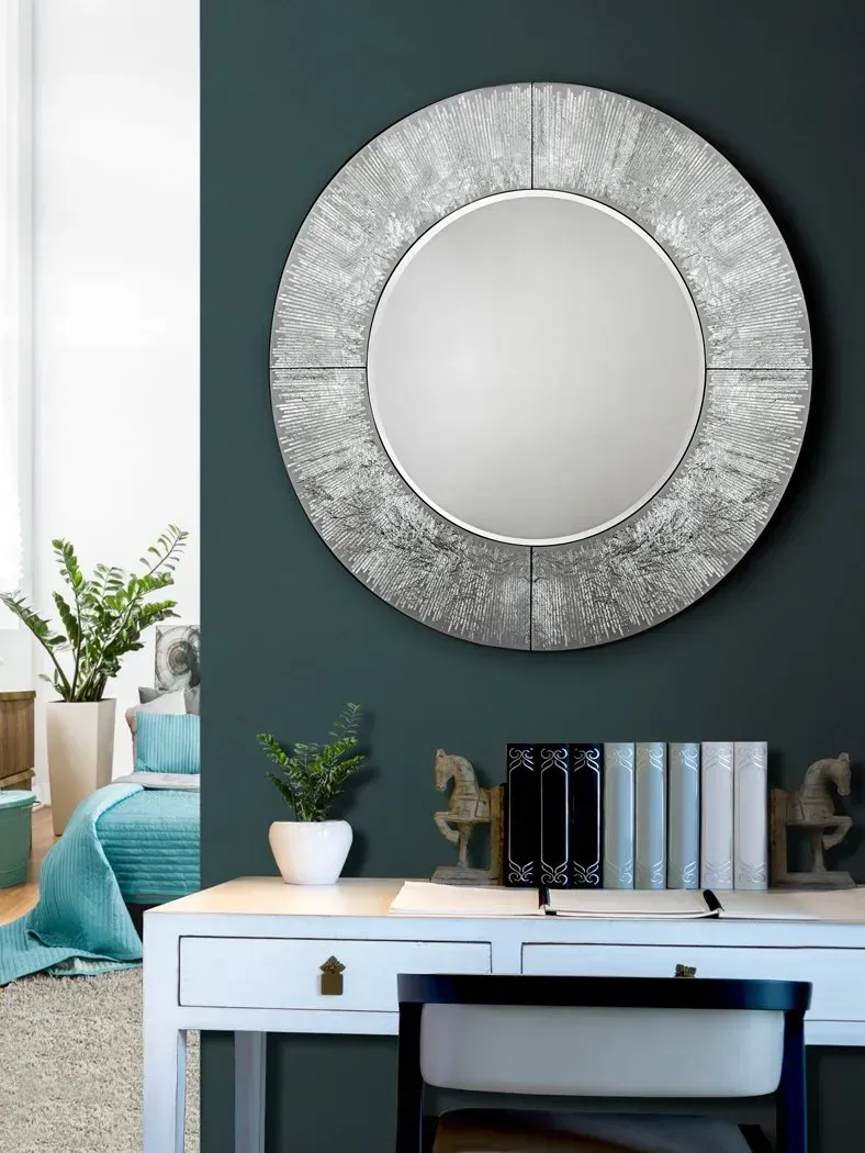 MIROIR ROND ARGENT Ø 100 