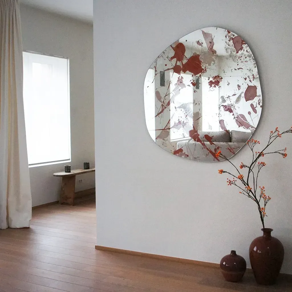 MIROIR FLOC ROUGE 100 X 105