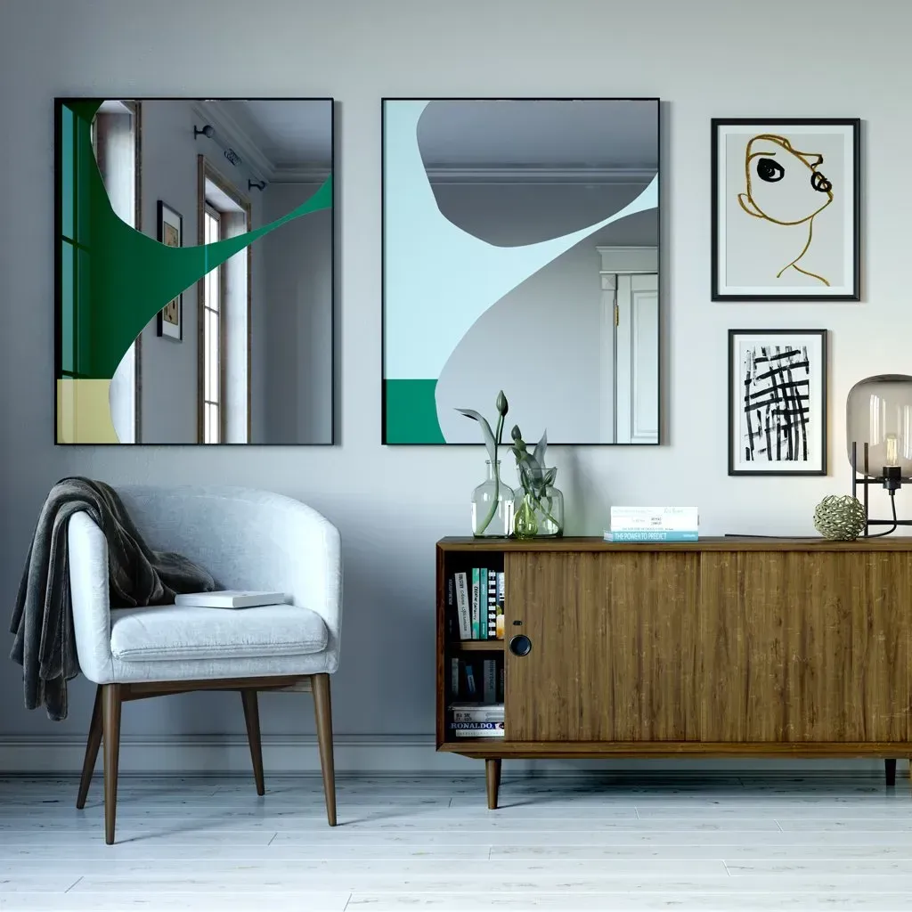 MIROIR GREEN ET BLEU 81 X 127