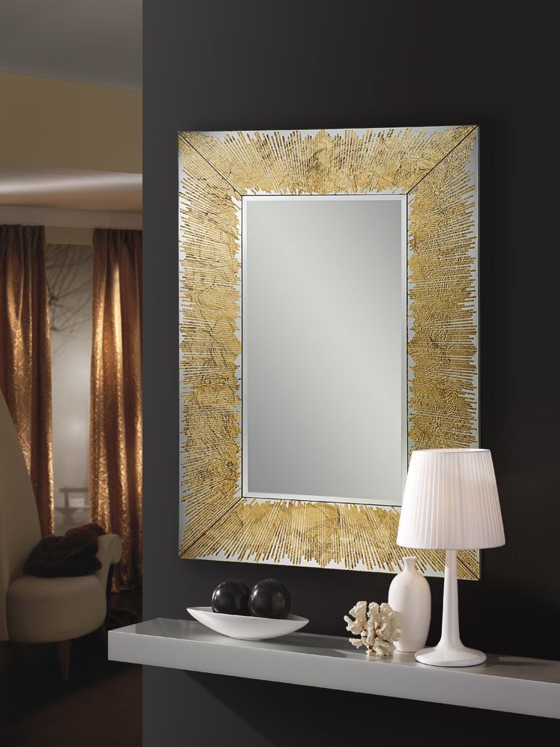 MIROIR RECTANGULAIRE OR 120 X 80 