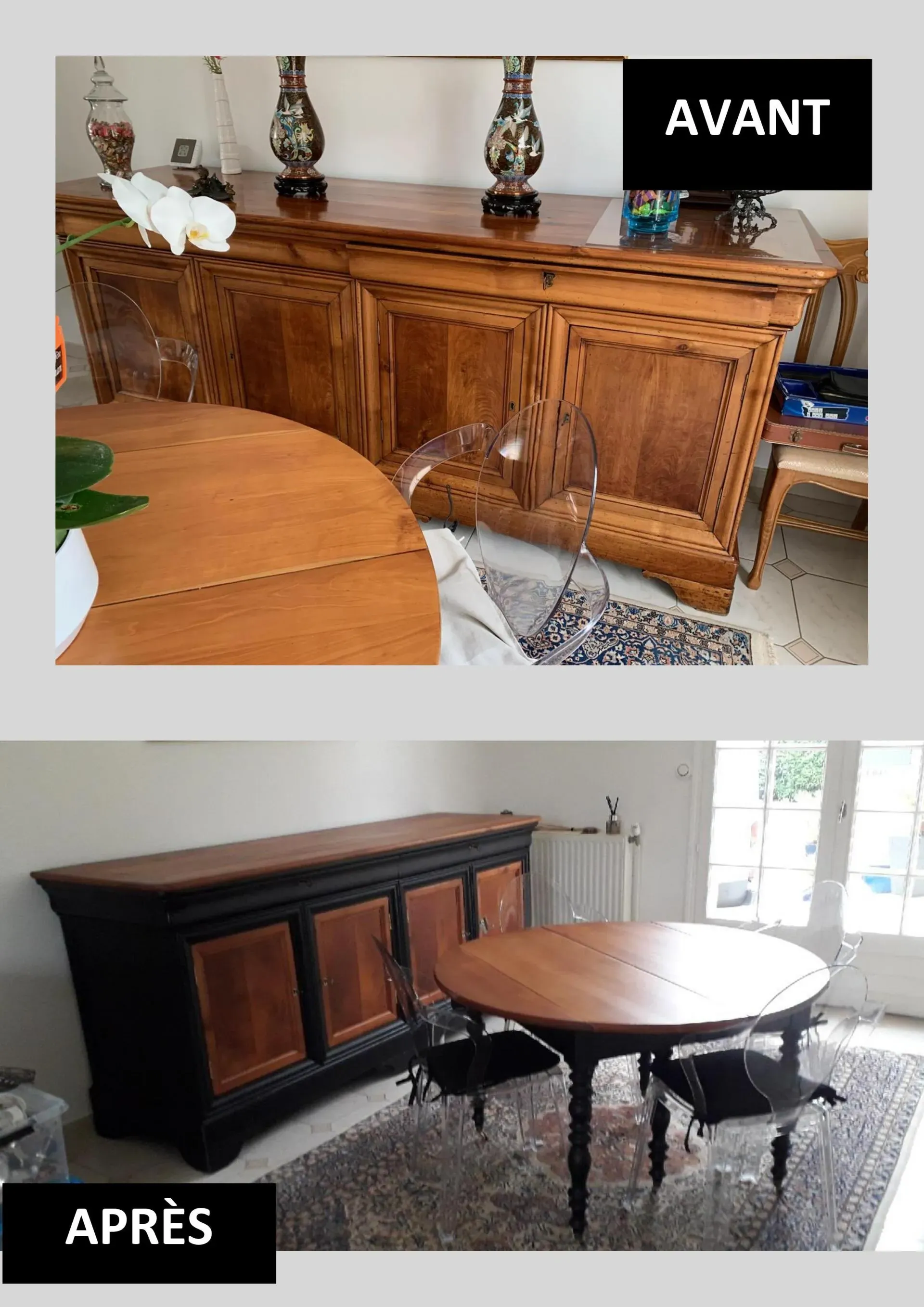 RELOOKING BUFFET BAS 4 PORTES 4 TIROIRS