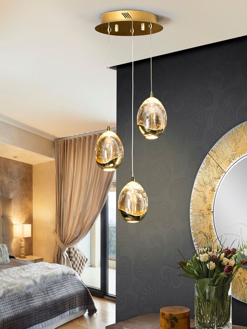 SUSPENSION DORE 3 LUMIERS LED SC783741