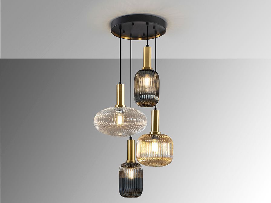 SUSPENSION VERRE 4 LUMIERES SC225168