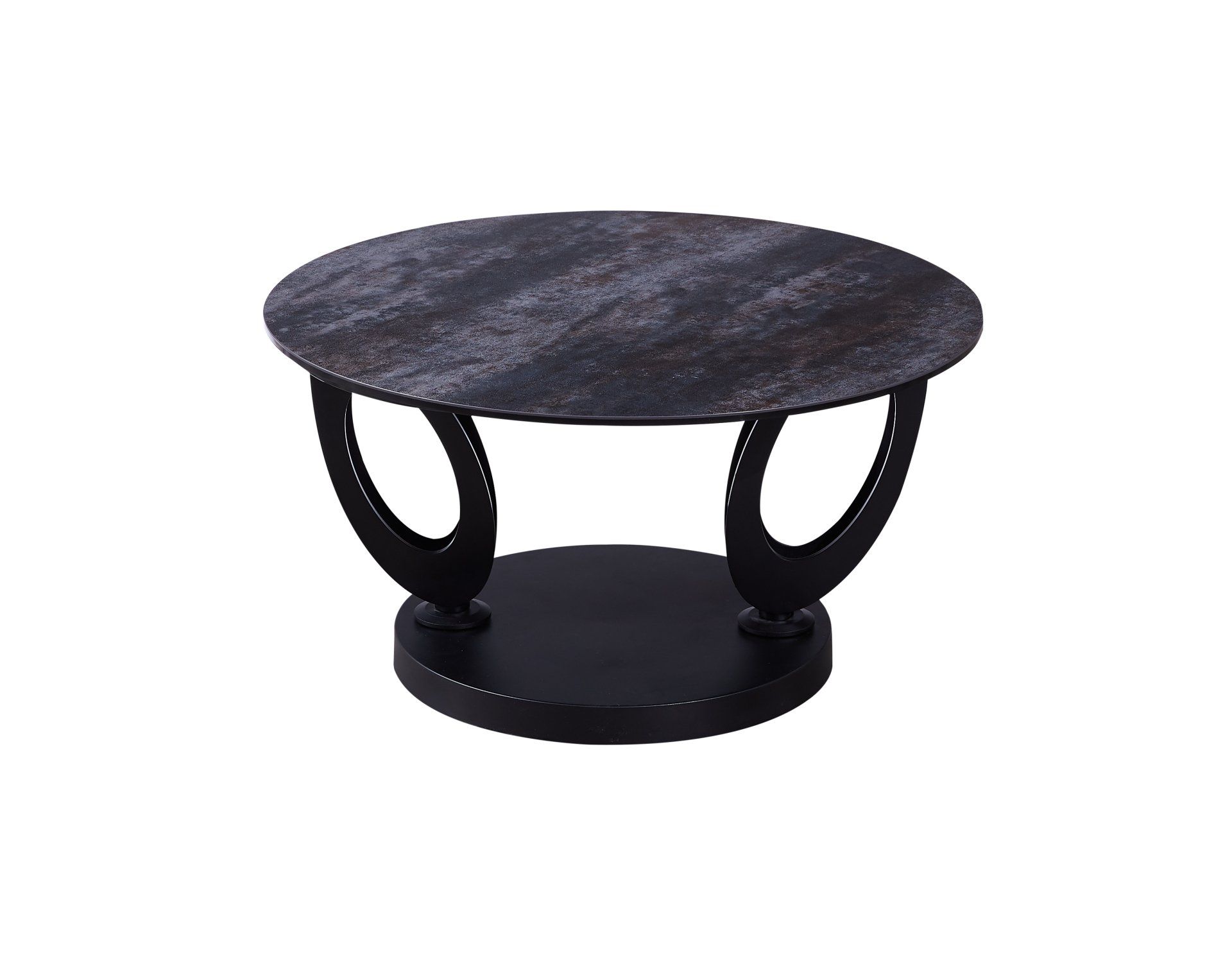 table basse ogive 2 plateaux pivotant 