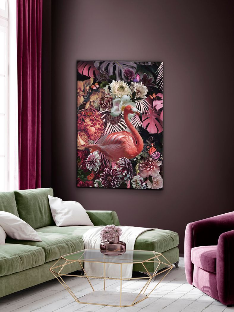  IMPRESSION SUR VERRE 80 X 120 FLAMANT ROSE SC804936