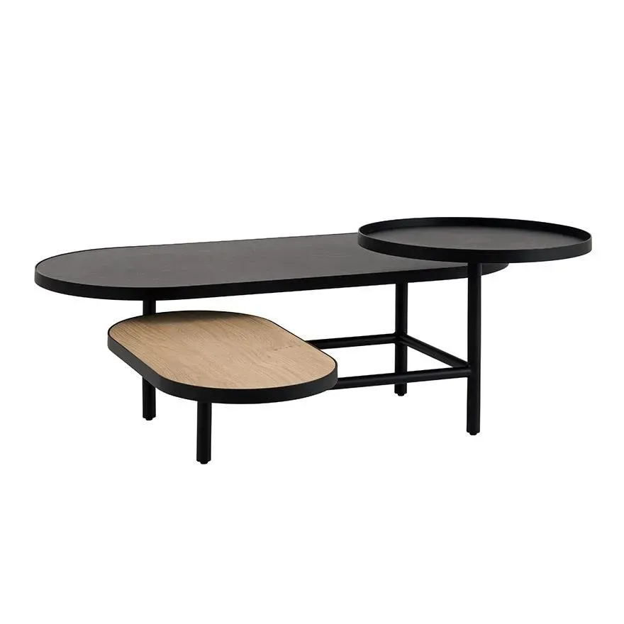 Table basse nude chêne métal et céramique 