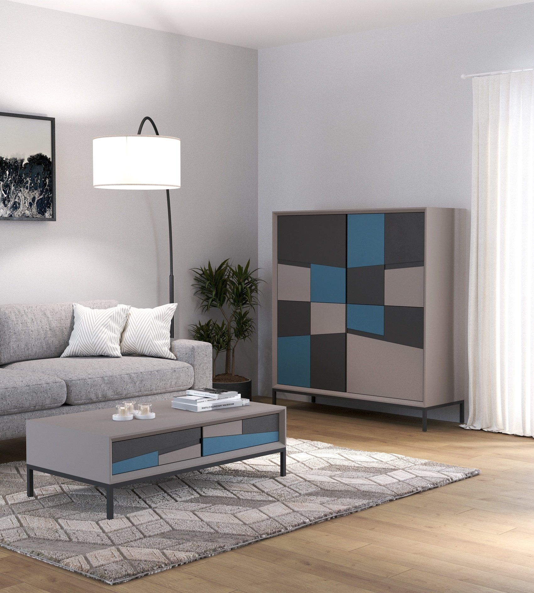 ensemble meuble d'appoint et table basse