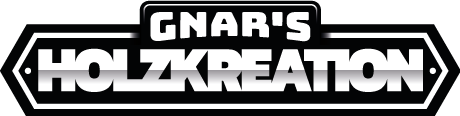 Ein schwarz-weißes Logo für gnar's holzkreation