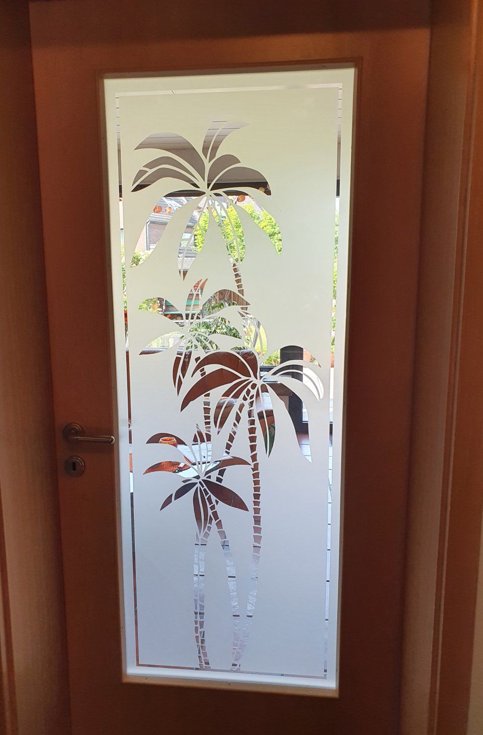 Glastür mit Motiv, Foto von der Glaserei Gustav Blech GmbH