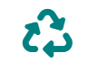 Un símbolo de reciclaje azul con dos flechas que apuntan en direcciones opuestas sobre un fondo blanco.