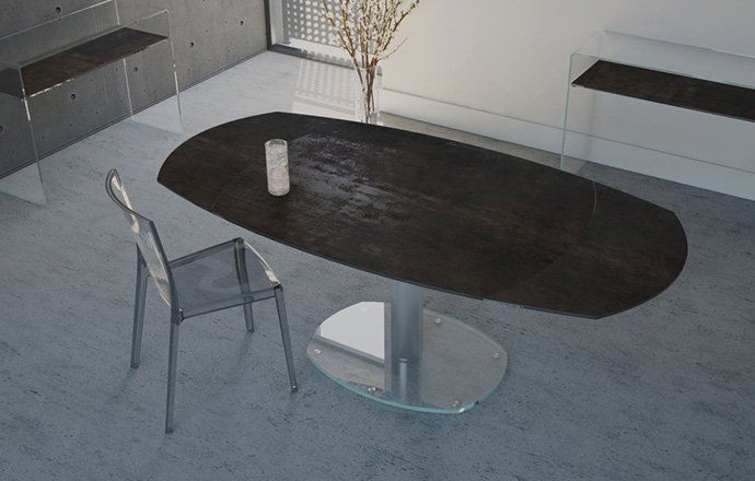 Table de repas extensible effet acier d'artica