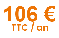 Tarif de 106 € TTC par an