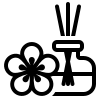 Difusor de aroma con varillas y flor.