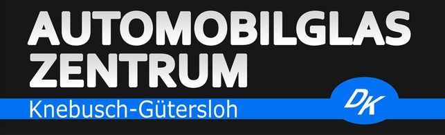 Ein schwarz-blaues Logo für das automobilglas zentrum