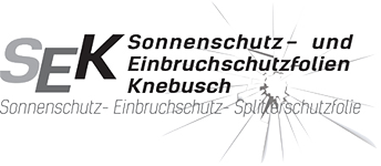A black and white logo for sek sonnenschutz und einbruchschutzfolien knebusch
