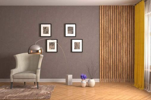 Wohnzimmer mit grauer Wand