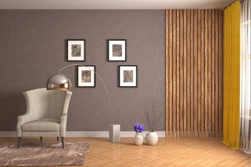 Wohnzimmer mit grauer Wand