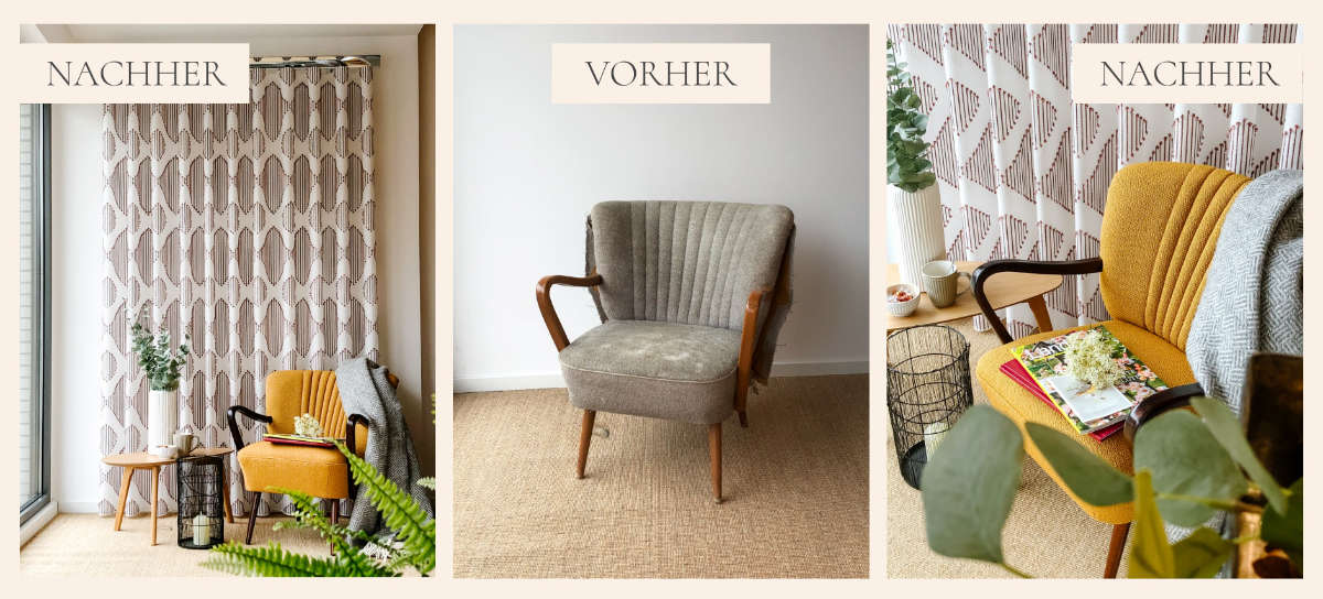 Aufpolsterung Sessel mit Pfeifenheftung