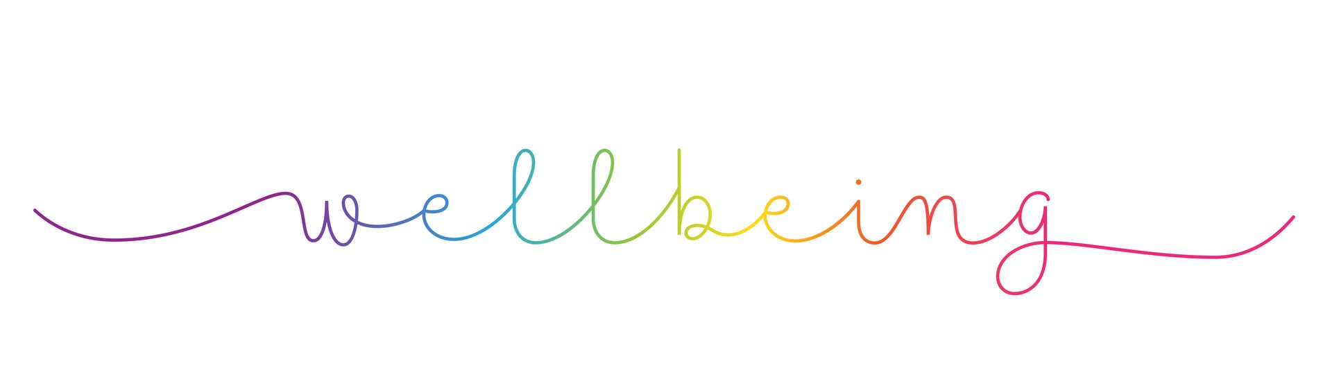 Écriture wellbeing signifiant le bien-être individuel et collectif