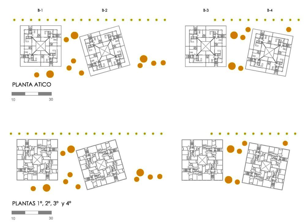 Un dibujo en blanco y negro de un edificio llamado Planta Attico.