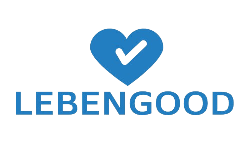 Corazón azul con una marca de verificación encima de la palabra 