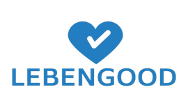 Corazón azul con una marca de verificación encima de la palabra 