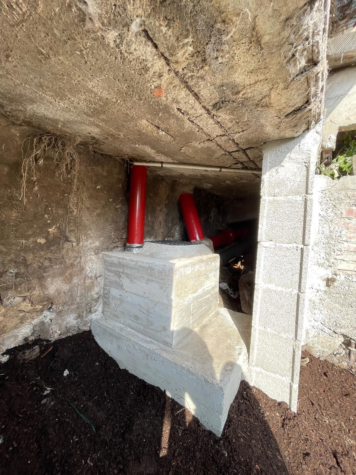 Travaux de rénovation sous un immeuble