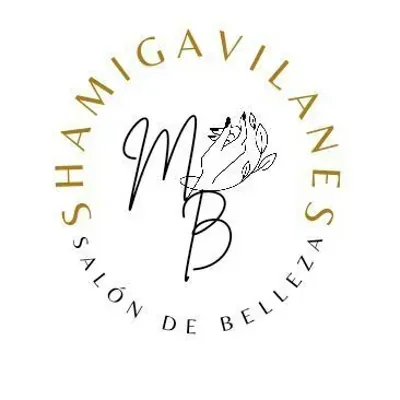 Logotipo de Shamigavilanes Salón de Belleza. Contiene las iniciales "MB" estilizadas dentro de un círculo con el nombre del salón.